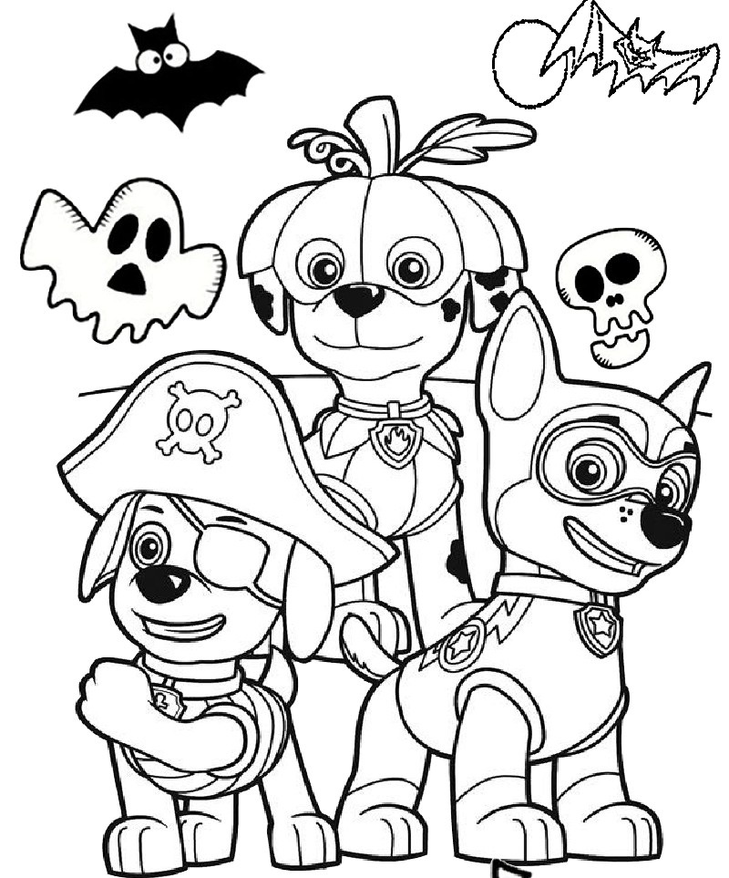 Kolorowanka online: Kolorowanka Halloween Psi Patrol